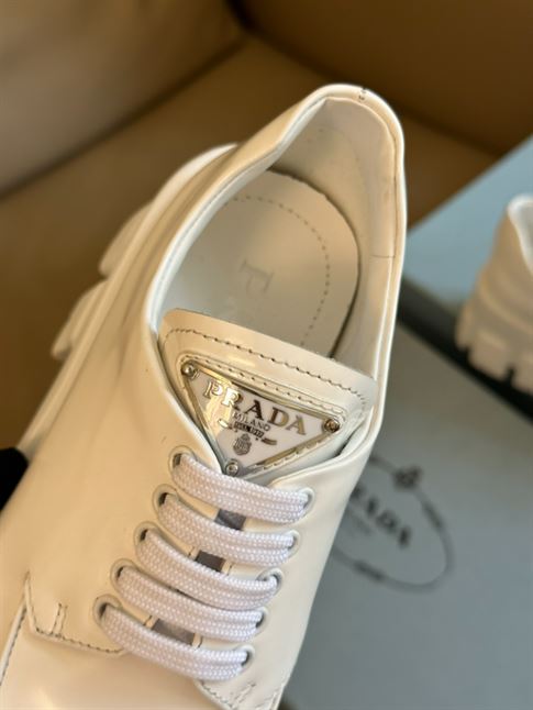 PRADA MONOLITH BRUSHED LEATHER LACE-UP SHOES - PRS061