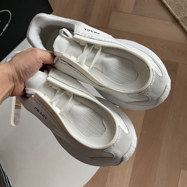 PRADA SYSTEME BRUSHED LEATHER SNEAKERS - PRS048