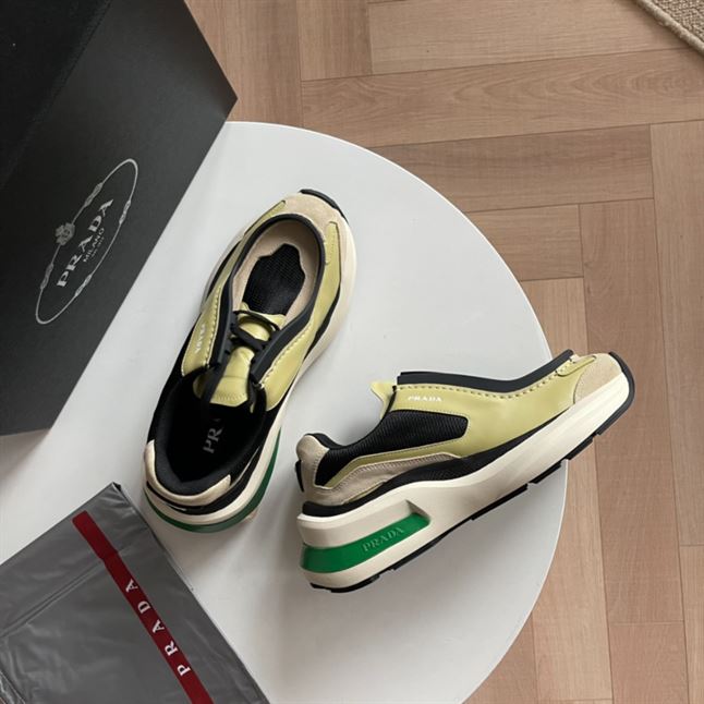 PRADA SYSTEME BRUSHED LEATHER SNEAKERS - PRS049