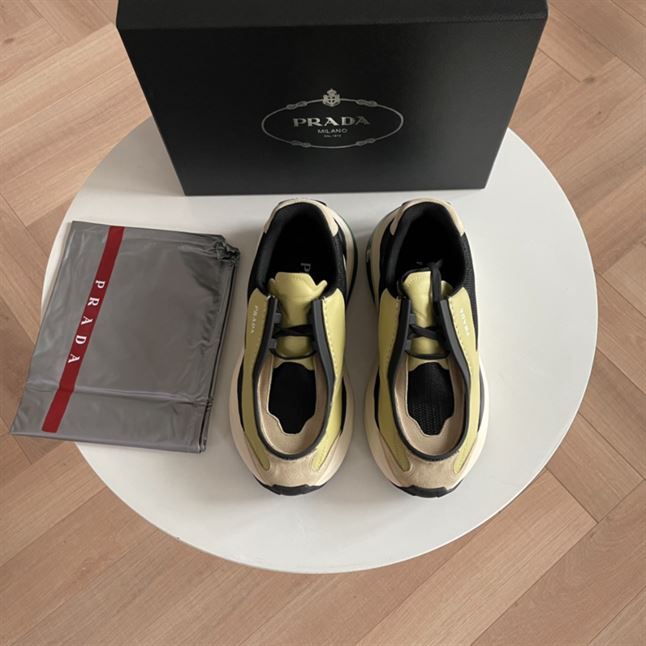 PRADA SYSTEME BRUSHED LEATHER SNEAKERS - PRS049