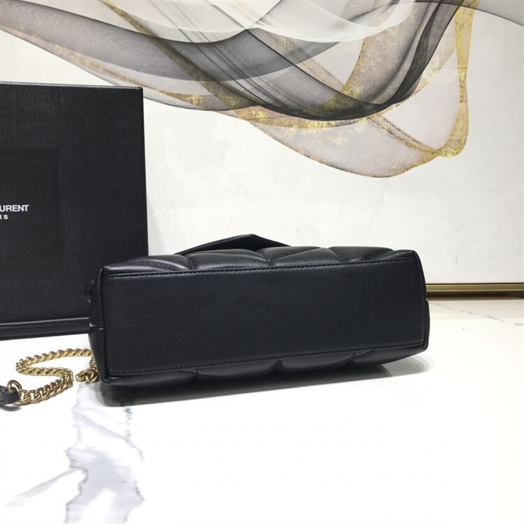 YSL LOULOU PUFFER SHOULDER BLACK BAG