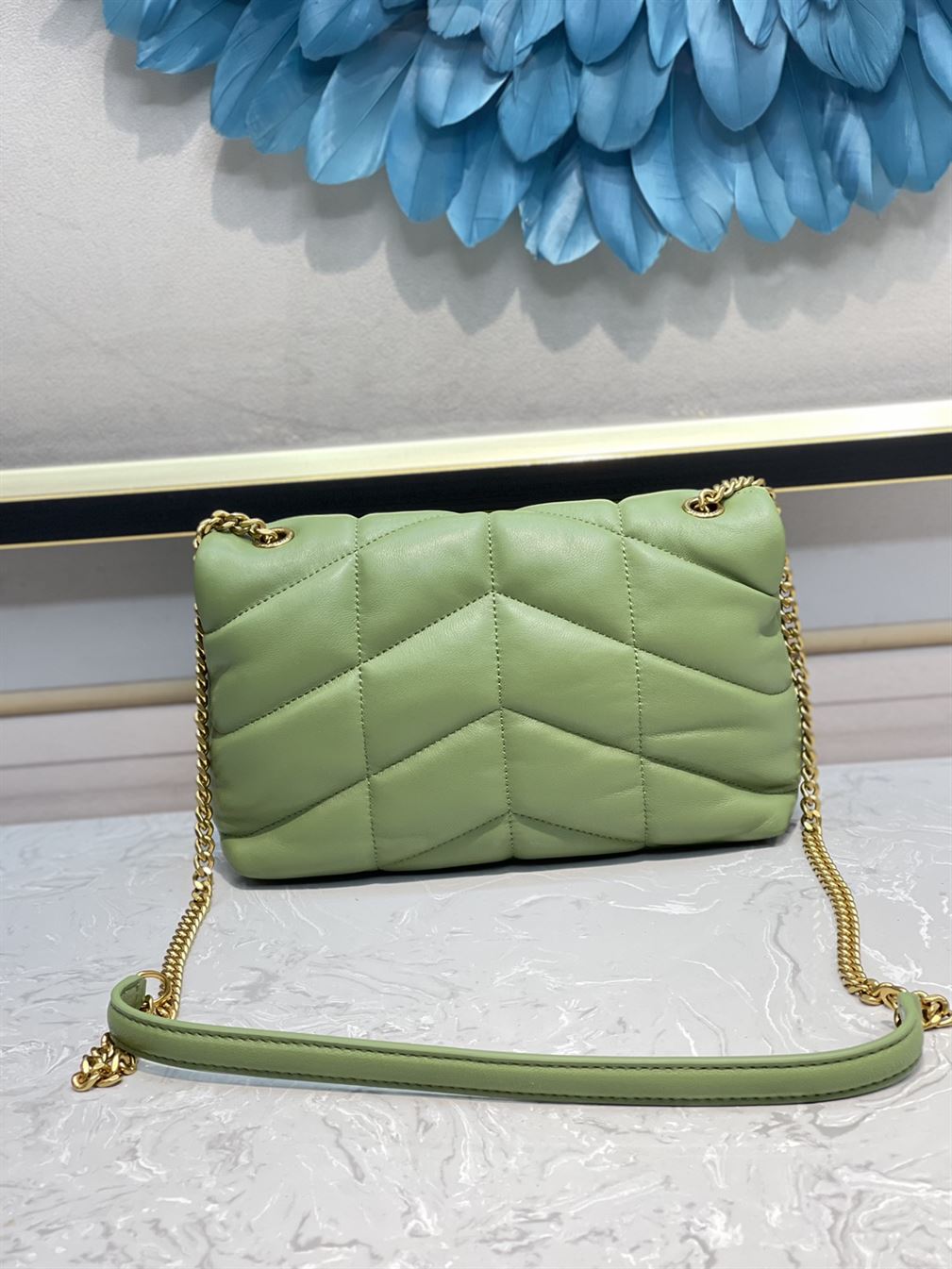 YSL PUFFER TOY MINT GREEN BAG