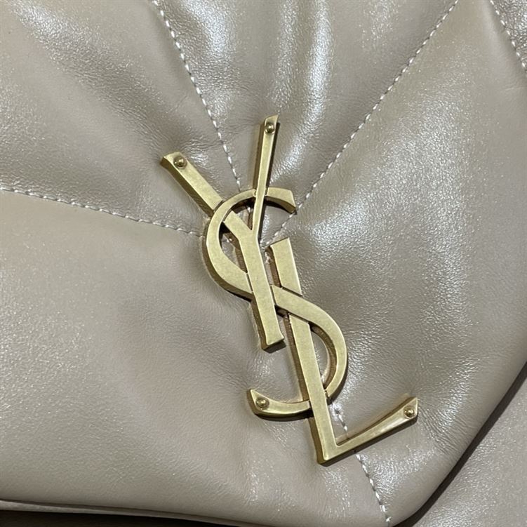 YSL PUFFER TOY WHITE CREAM BAG
