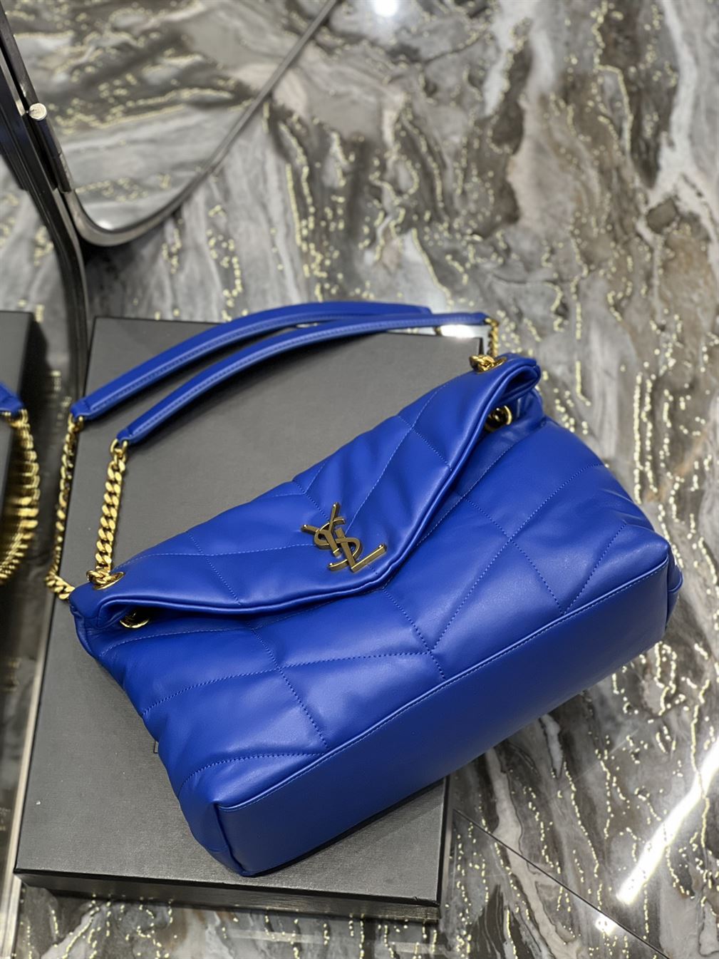 YSL PUFFER TOY BLUE BAG