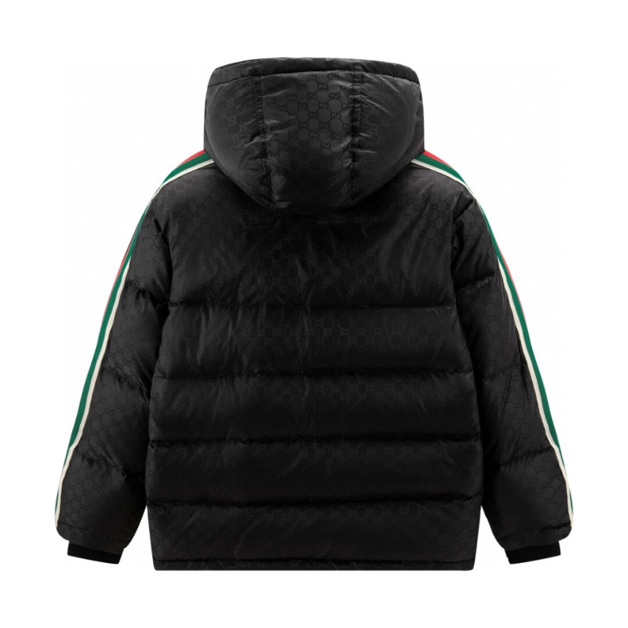 GUCCI Nylon Jacquard With Web Black Coat - GCJ048