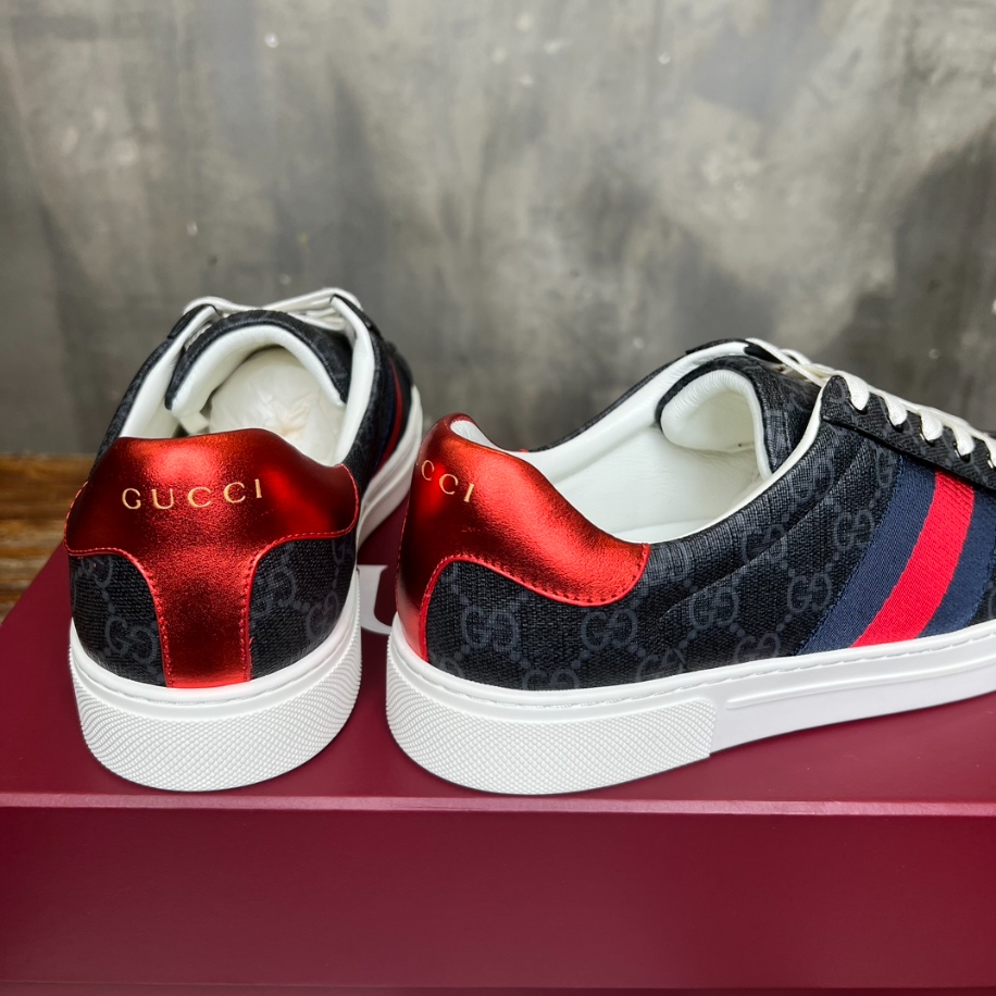 Gucci ACE Metal Tag Red And Blue Web Sneaker - GCC169