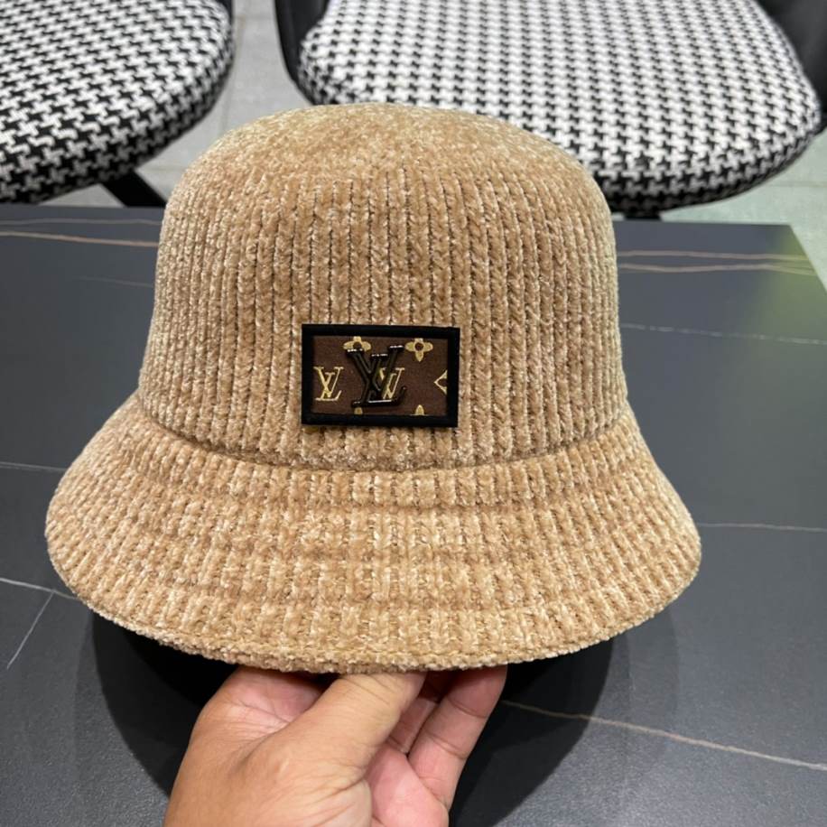 Louis Vuitton Bucket Corduroy Dome Light Brown Hats - LVC006