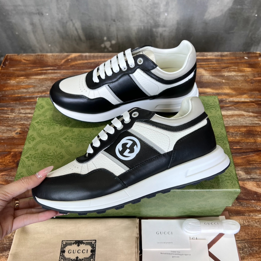 Gucci Leather Low 'Black White' Sneaker - GCC167