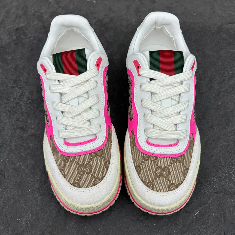 Gucci Wmns Re-Web Sneaker 'GG Canvas - Beige Fuchsia' - GCC156