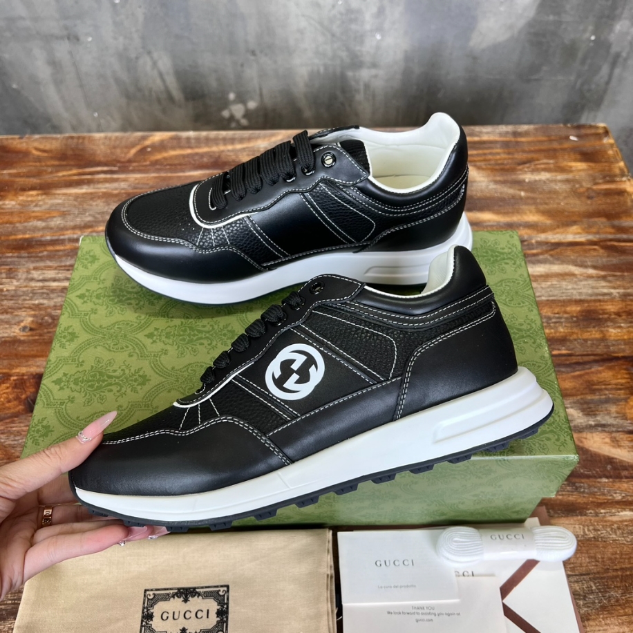 Gucci Casual Negro Suela Blanco Logo Sneaker - GCC166