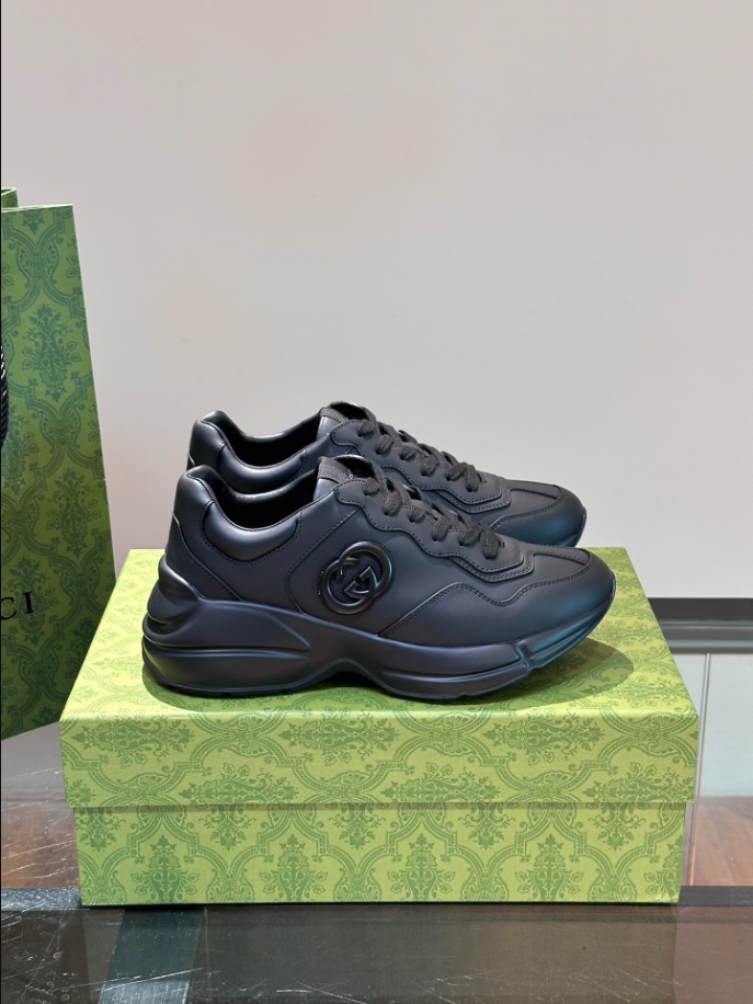 Gucci Rhyton Black Leather Sneaker - GCC172