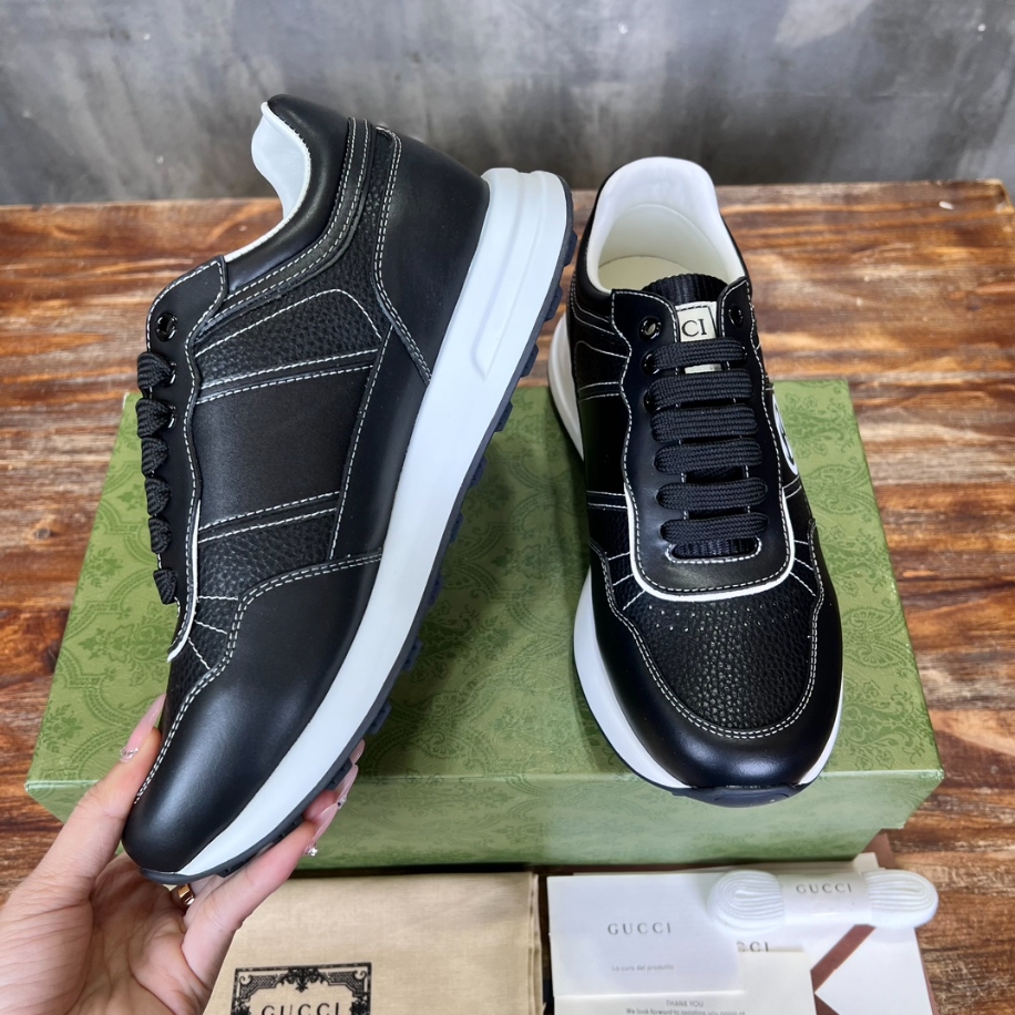 Gucci Casual Negro Suela Blanco Logo Sneaker - GCC166