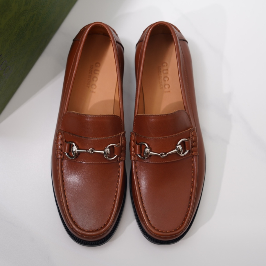 GUCCI LEATHER BROWN LOAFER - GL057