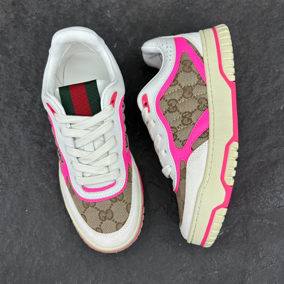 Gucci Wmns Re-Web Sneaker 'GG Canvas - Beige Fuchsia' - GCC156