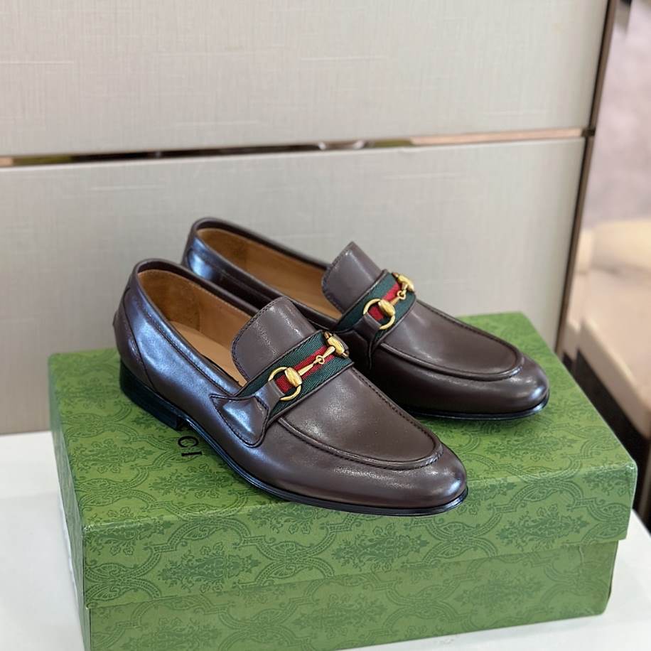 Gucci Men Horsebit Brown Loafer - GL089