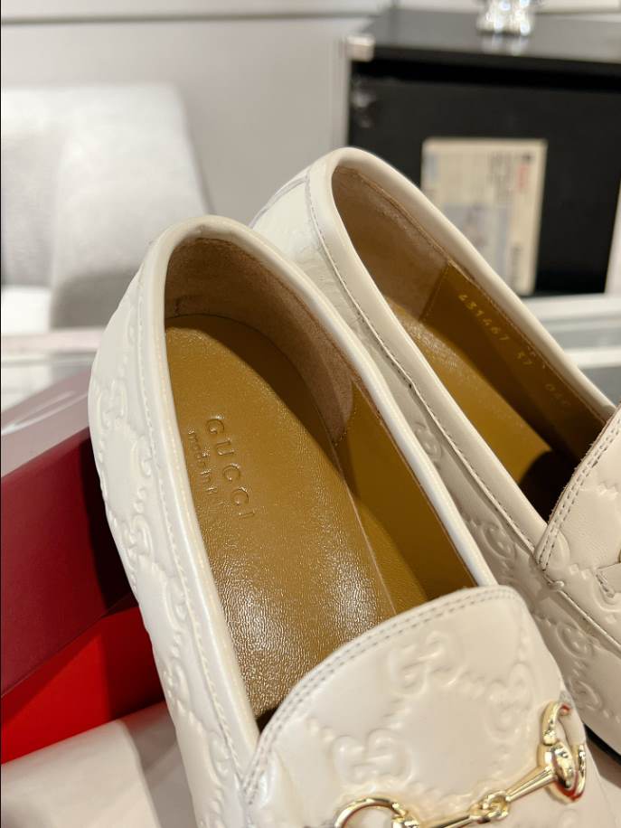 Gucci Horsebit White GC Monogram Loafer - GL063