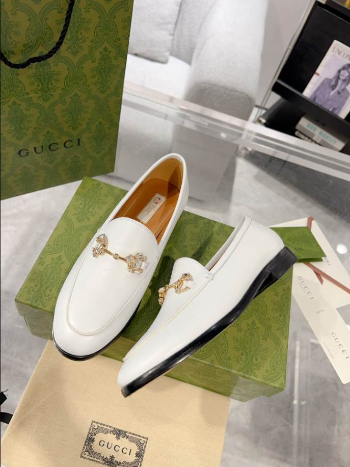 Gucci Jordaan White Black Loafer - GL070