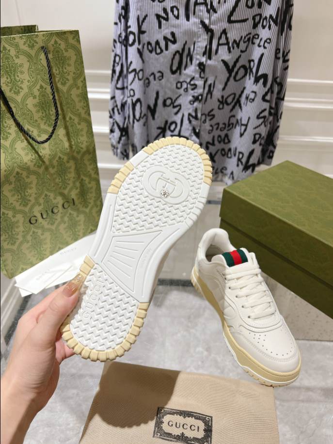 Gucci Re-Web Trainer White Sneakers - GCC208