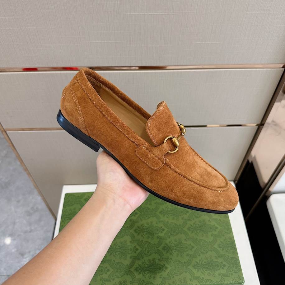 Gucci Jordaan Brown Suede Loafer - GL088