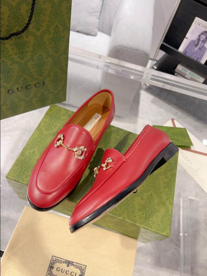 Gucci Jordaan Red Loafer - GL069