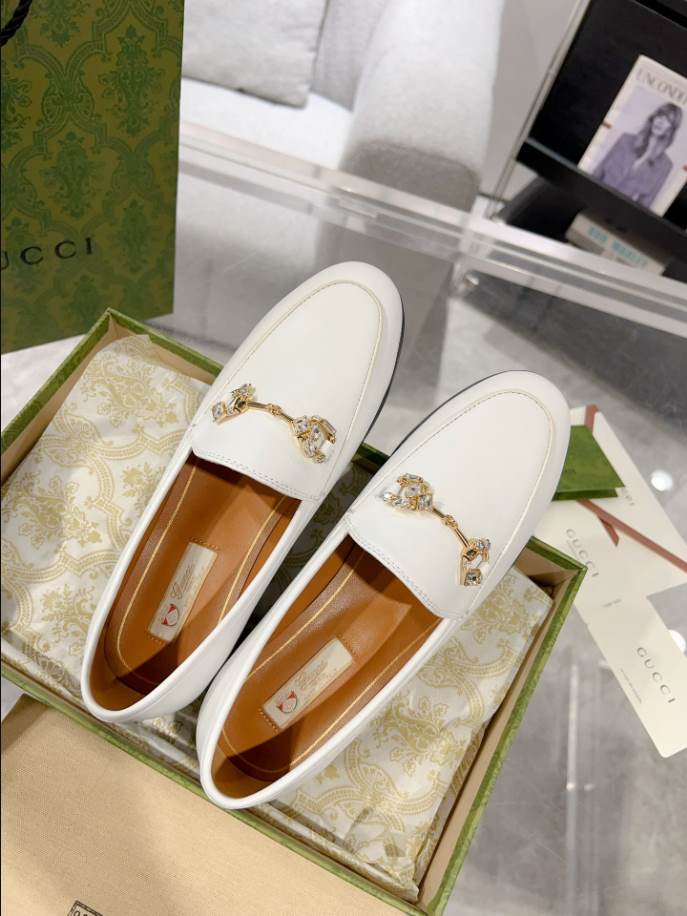 Gucci Jordaan White Black Loafer - GL070
