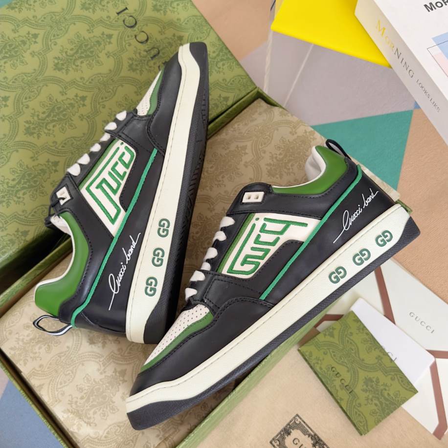 Gucci Screener Green Black White Sneakers - GCC218