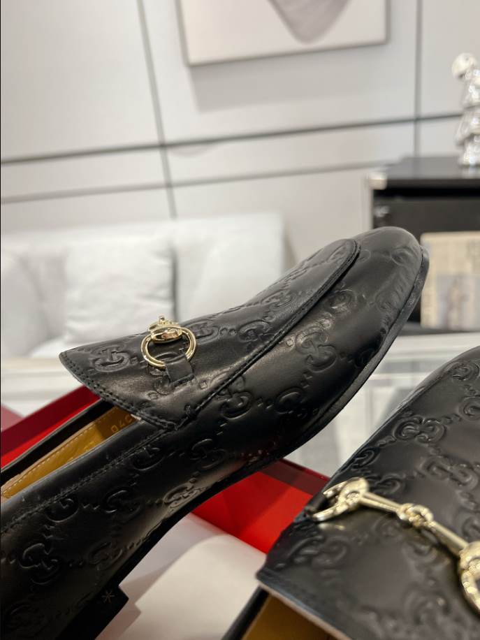 Gucci Horsebit Black GC Monogram Loafer - GL062
