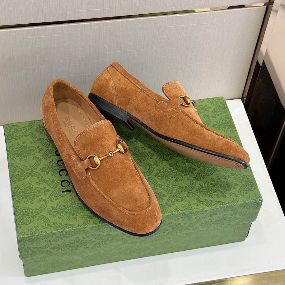 Gucci Jordaan Brown Suede Loafer - GL088