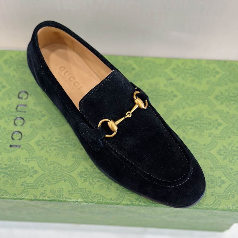 Gucci Horsebit Black Suede Loafer - GL087