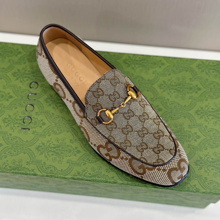 Gucci Slipper Flacher Brown White Loafer - GL081