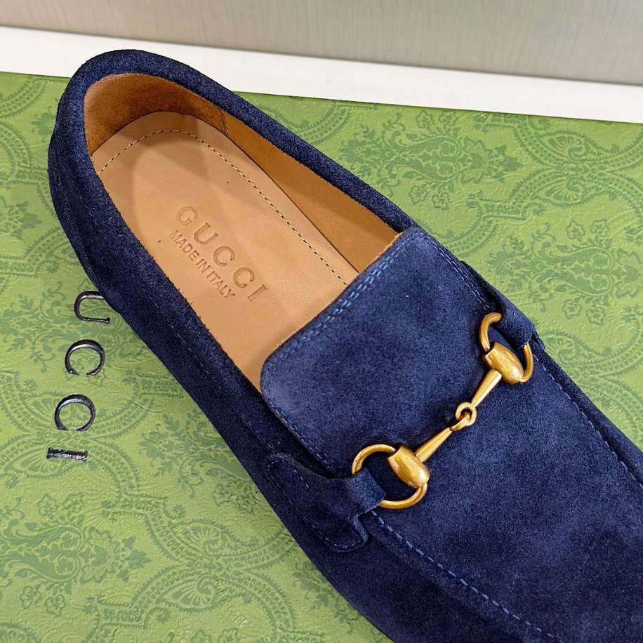 Gucci Horsebit Blue Suede Loafer - GL085
