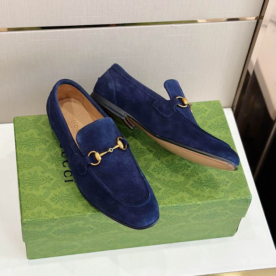 Gucci Horsebit Blue Suede Loafer - GL085