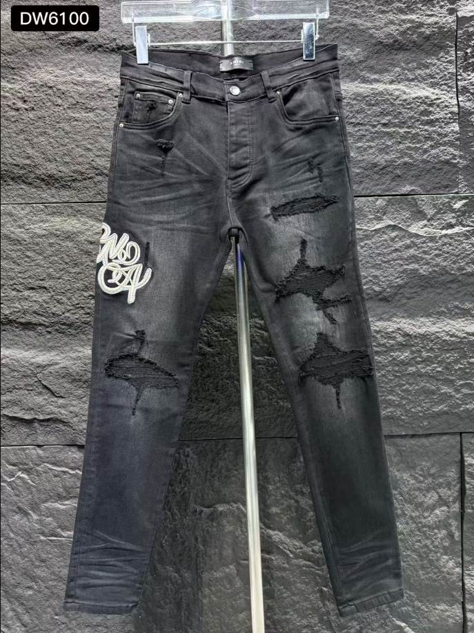 Amiri Ripp Black Embroider Jeans - AMIJ023