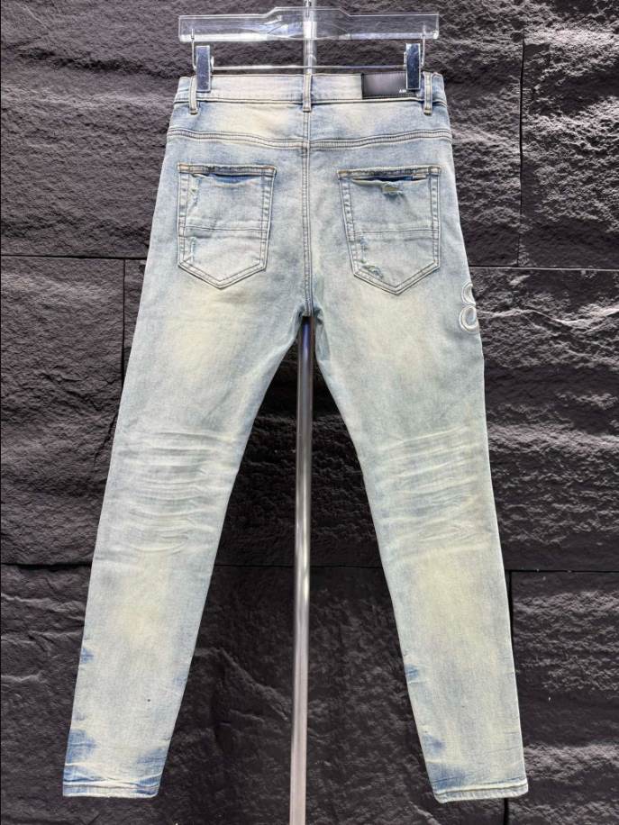 Amiri Ripp White Blue Jeans - AMIJ027