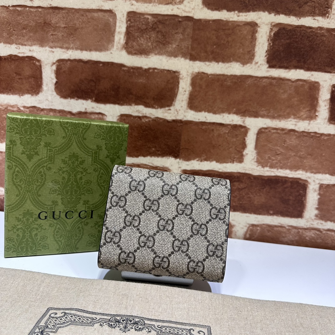 GUCCI GG SUPREME TRIFOLD WALLET CANVAS - WLG017 GUCCI GG SUPREME TRIFOLD WALLET CANVAS