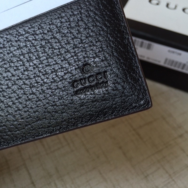 GG MARMONT LEATHER BI-FOLD WALLET IN BLACK- WLG025 GG MARMONT LEATHER BI-FOLD WALLET IN BLACK