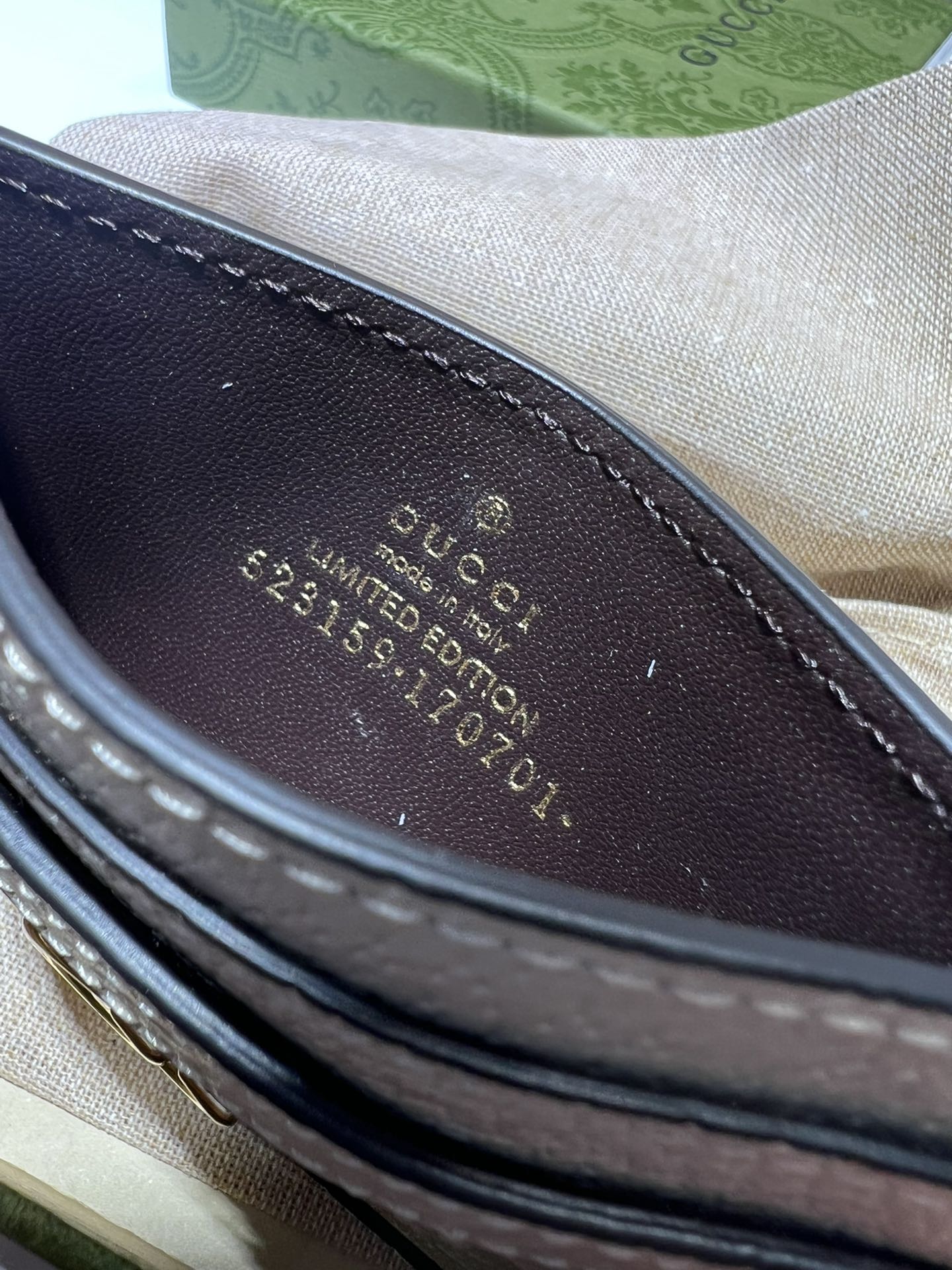 GUCCI OHIDIA MONOGRAM CARD HOLDER - WLG041 GUCCI OHIDIA MONOGRAM CARD HOLDER