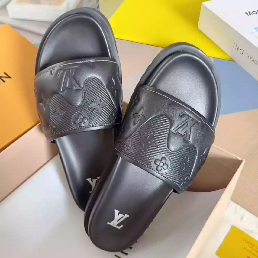 LOUIS VUITTON PALM LEATHER PREMIUM SLIDE - LVSD056 LOUIS VUITTON PALM LEATHER PREMIUM SLIDE