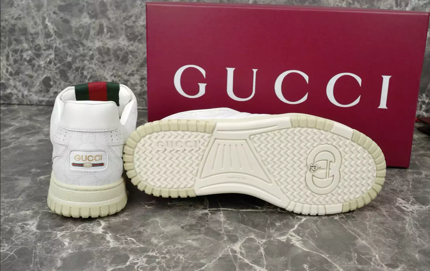 Gucci Re-Web Trainer White Sneakers - GCC208