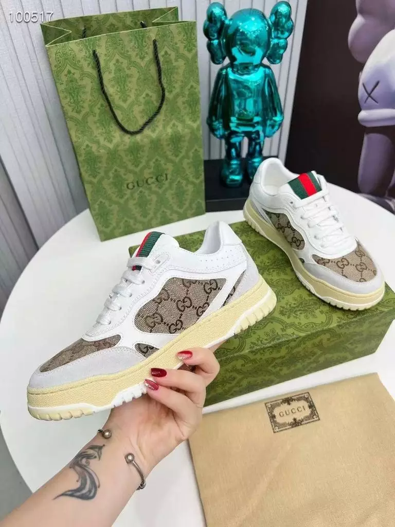 Gucci Re-Web Trainer White Sneakers - GCC208