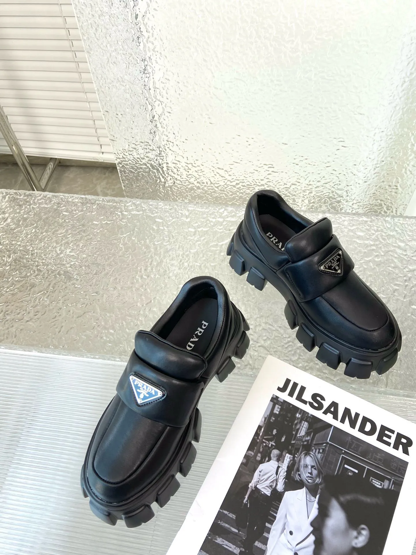 Prada Loafers in Black Soft Padded Nappa Leather - PRL008 Prada Loafers in Black Soft Padded Nappa Leather