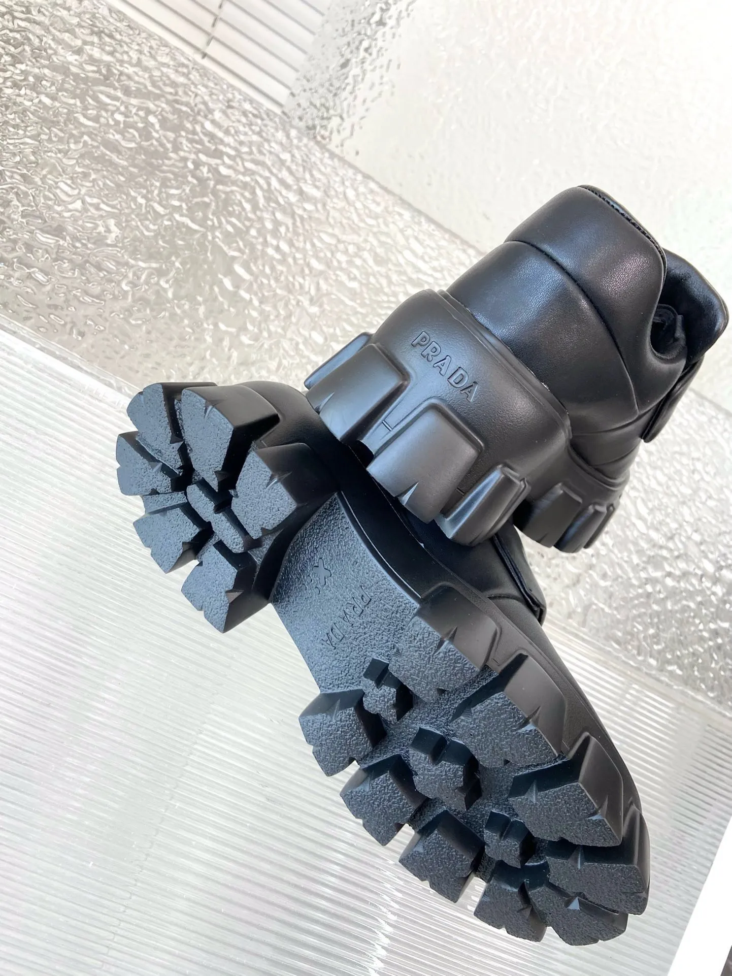 Prada Loafers in Black Soft Padded Nappa Leather - PRL008 Prada Loafers in Black Soft Padded Nappa Leather