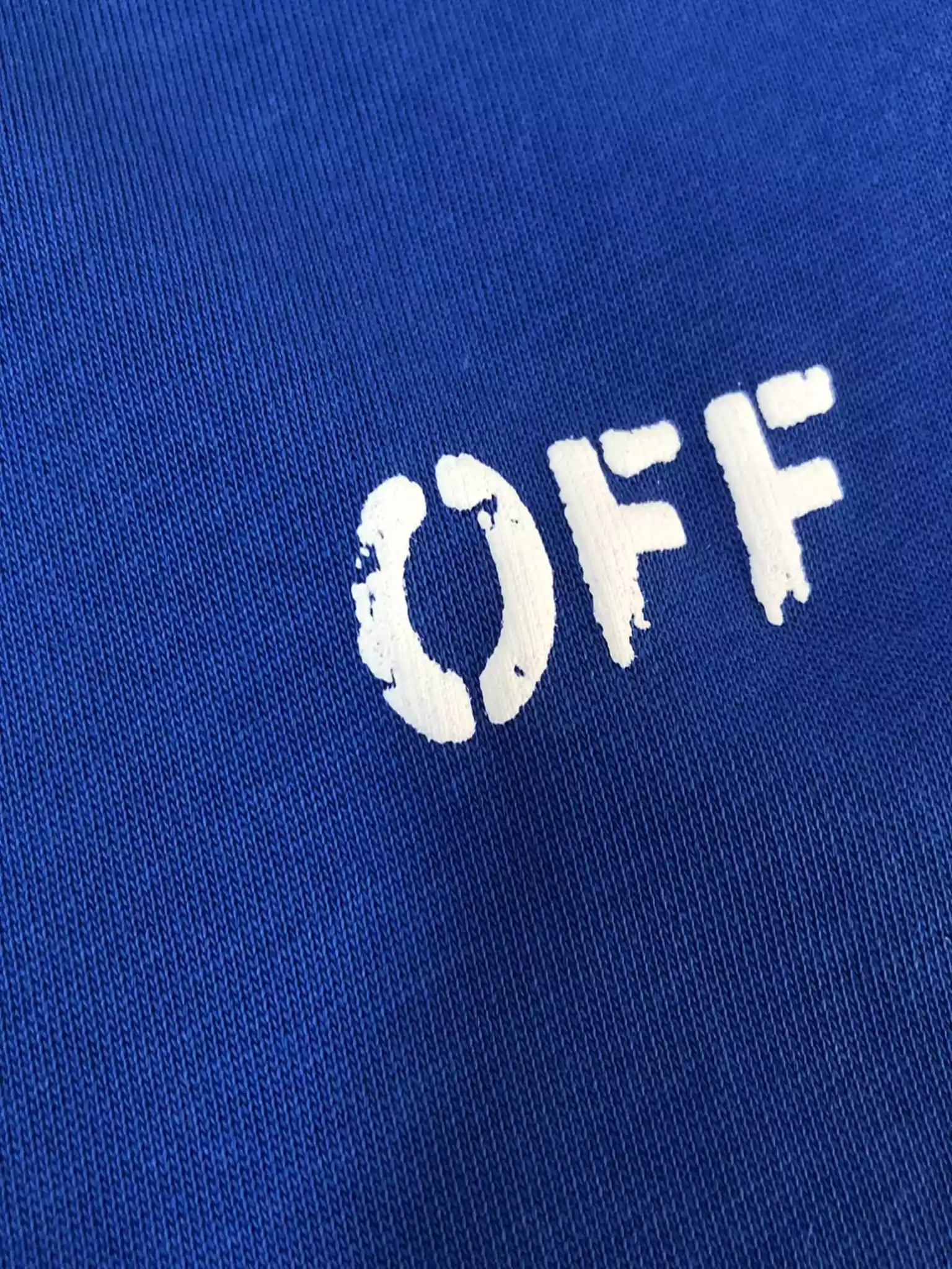 Off-White Blue Logo Stitch T-shirt - OWS030 Off-White Blue Logo Stitch T-shirt