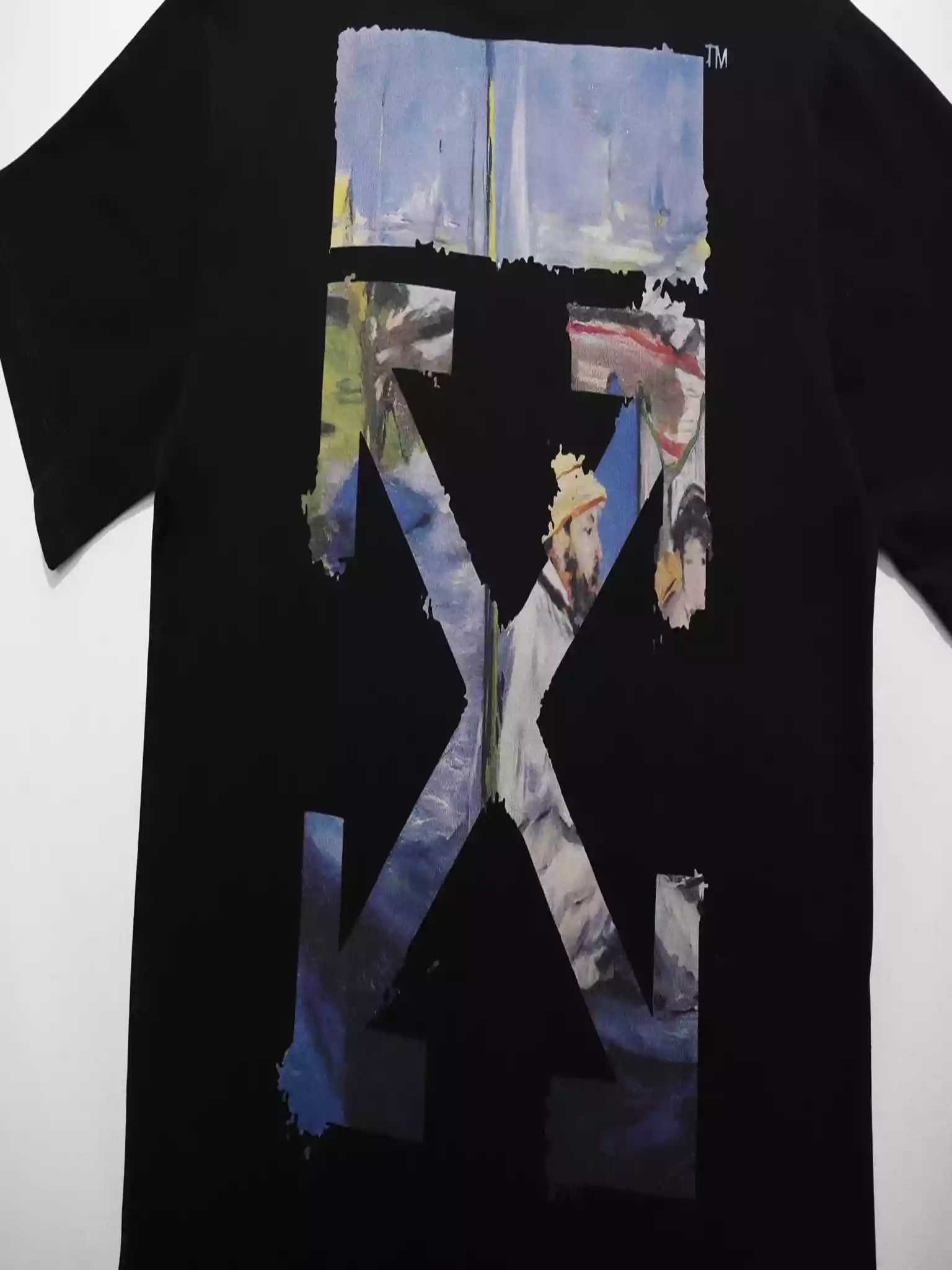 Off White Colour Painting Diagonals Arrows Tee Black - OWS008 Off White Colour Painting Diagonals Arrows Tee Black