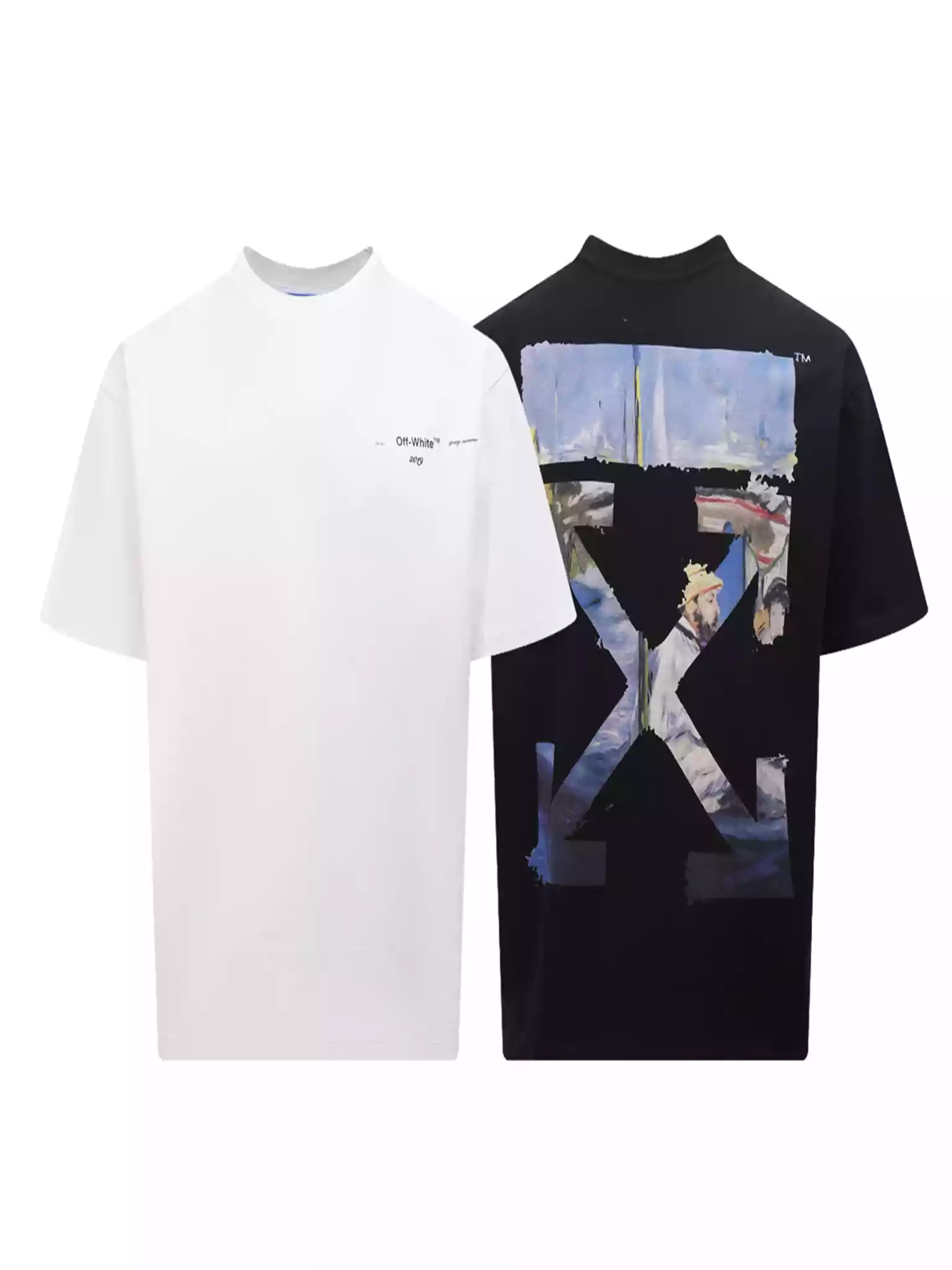 Off White Colour Painting Diagonals Arrows Tee Black - OWS008 Off White Colour Painting Diagonals Arrows Tee Black