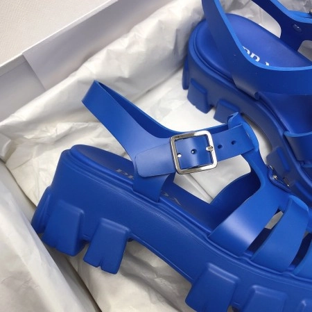 PRADA FOAM SANDALS IN BLUE RUBBER - PSD004
