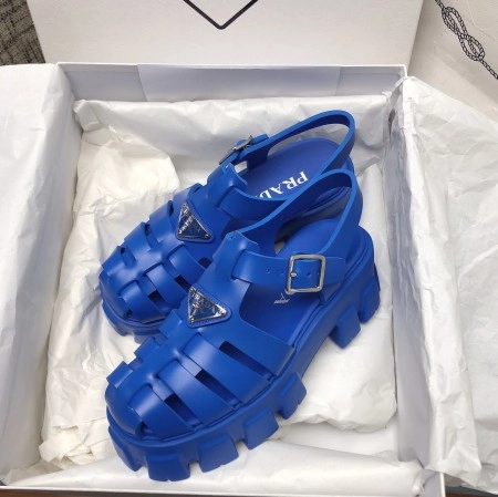 PRADA FOAM SANDALS IN BLUE RUBBER - PSD004