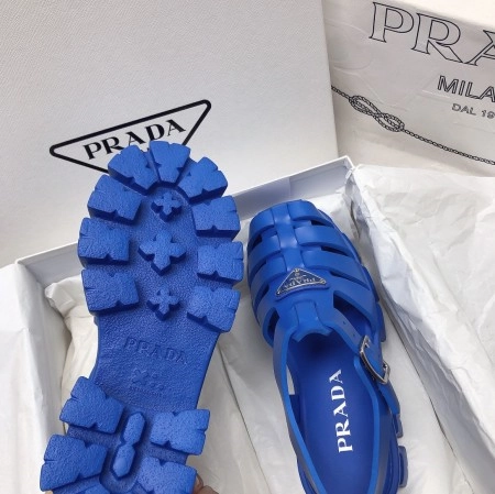 PRADA FOAM SANDALS IN BLUE RUBBER - PSD004