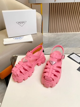 PRADA FOAM SANDALS IN PINK RUBBER - PSD005