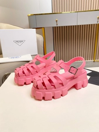 PRADA FOAM SANDALS IN PINK RUBBER - PSD005